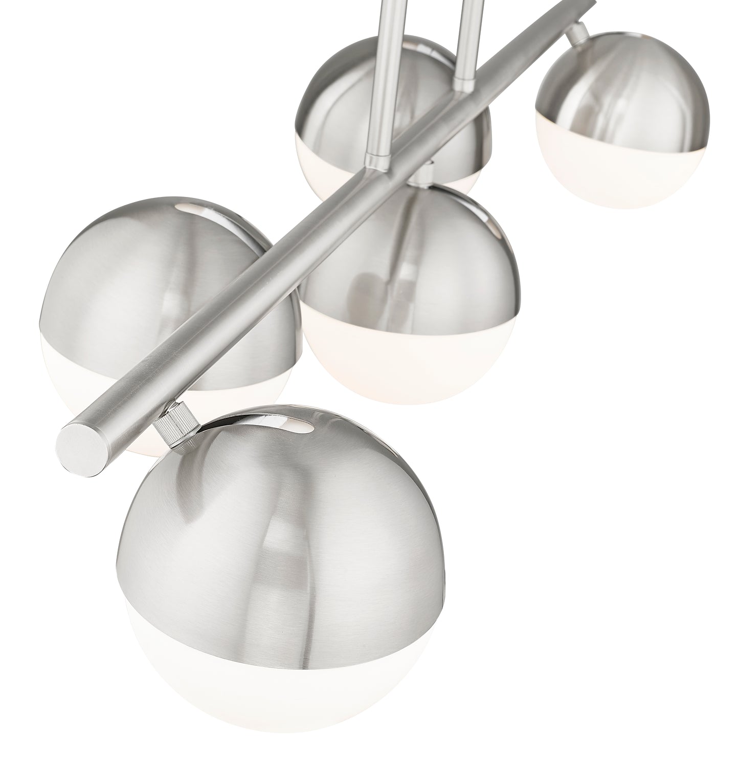 7517-5L-BN - Realm Sphere 5 Light Linear 42" Chandelier - Brushed Nickel