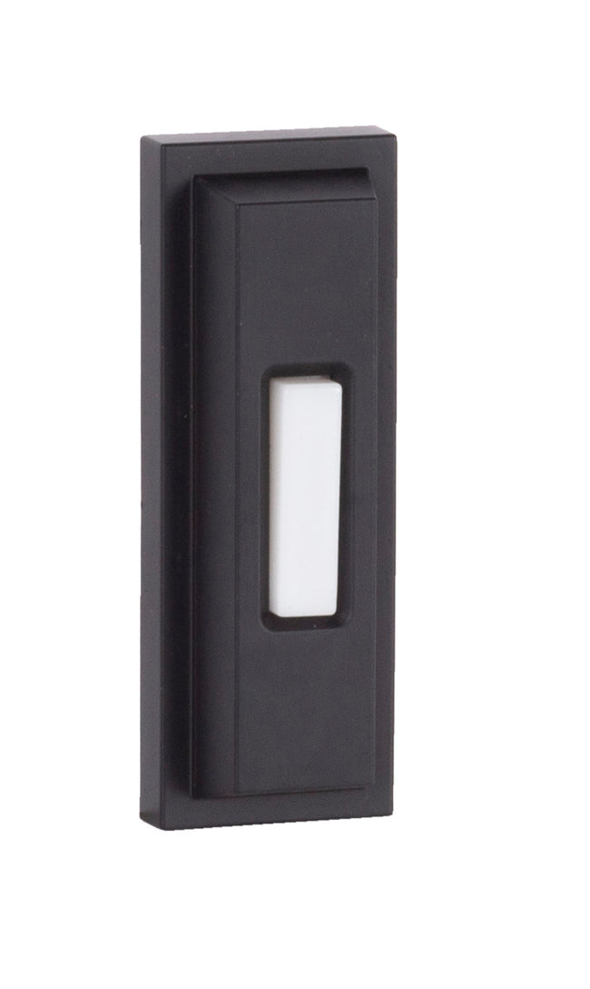 PB5005-FB - Push Button-Surface Mount 1 Light 1.3" Wide Chime Button - Flat Black
