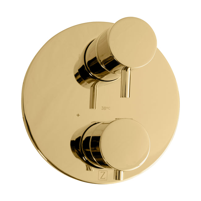 EMBY-SHS-T3-PG - Autograph Edition Emerald Bay Thermostatic Shower System with Body Jets in Polished Gold