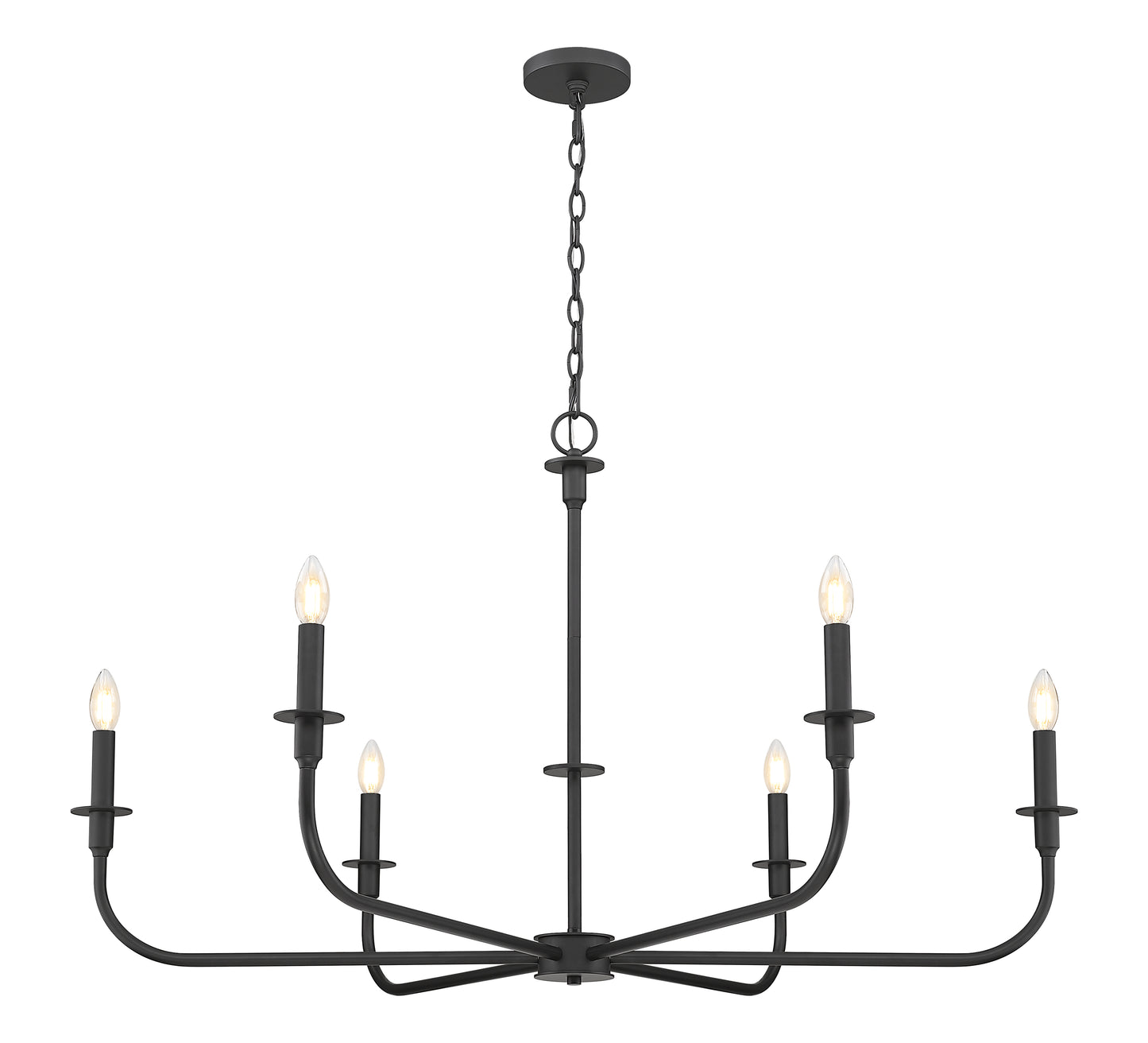 3049-45MB - Tova 6 Light 49" Chandelier - Matte Black