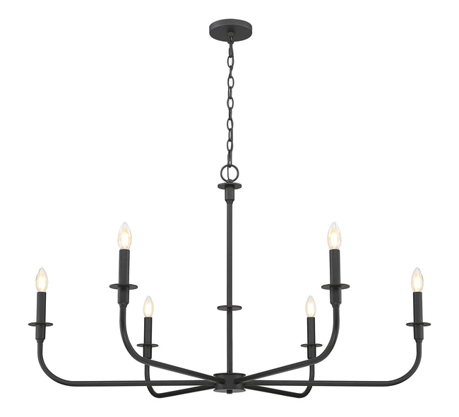 3049-45MB - Tova 6 Light 49" Chandelier - Matte Black