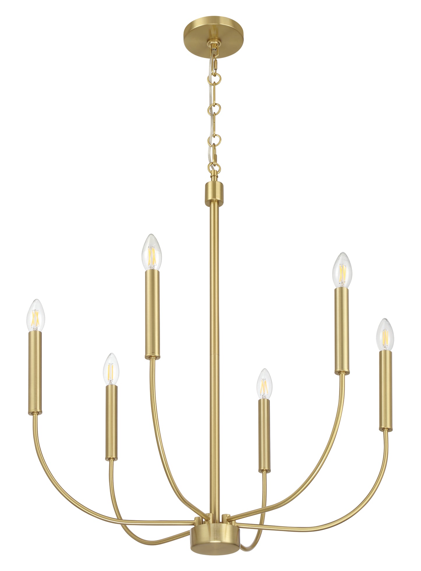 59826-SB - Traci 6 Light 26" Wide Chandelier - Satin Brass