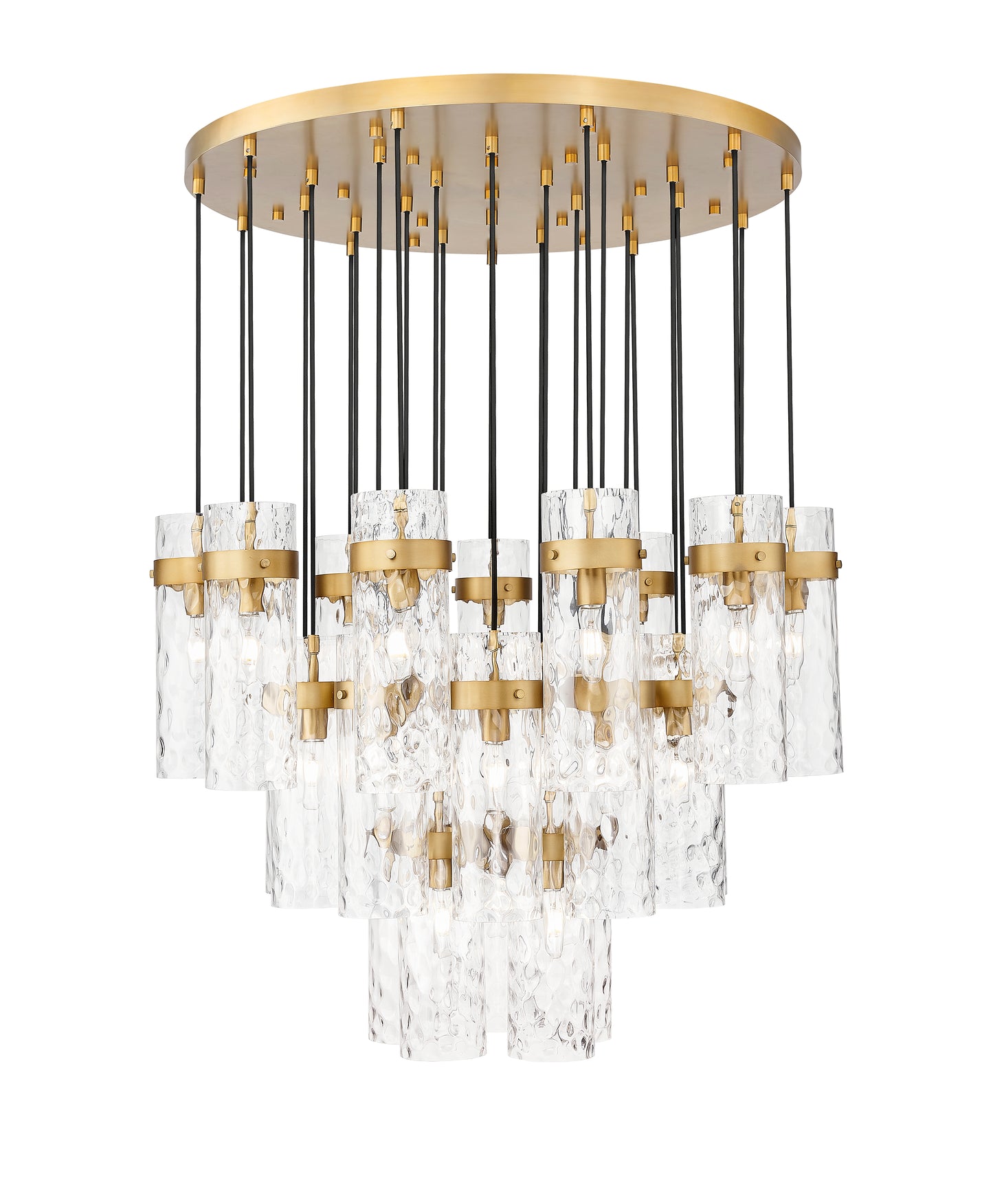 7002P5-27R-RB - Fontaine 27 Light 40" Chandelier - Rubbed Brass
