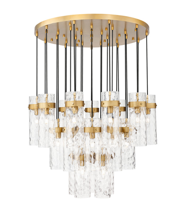 7002P5-27R-RB - Fontaine 27 Light 40" Chandelier - Rubbed Brass