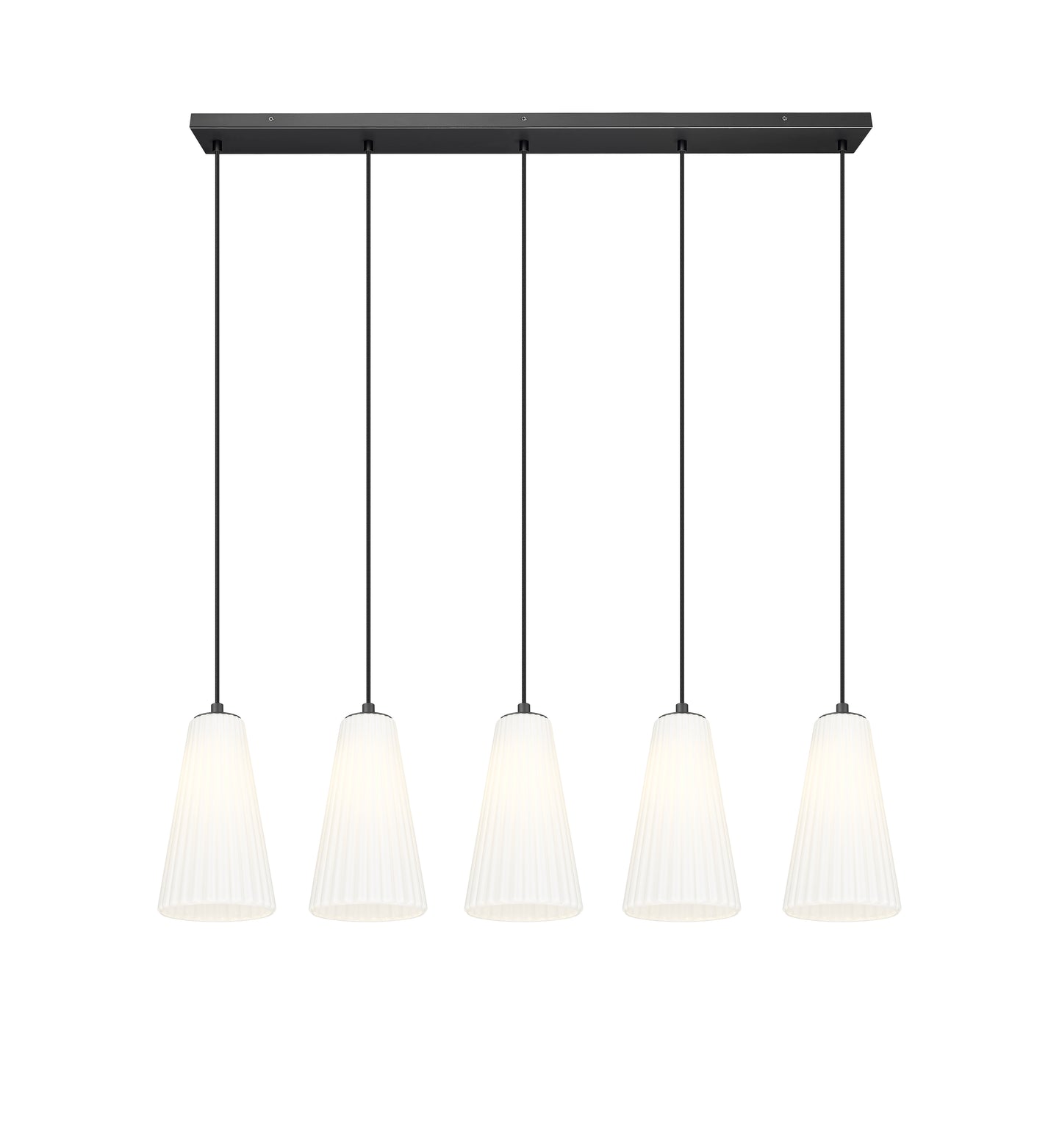 3043P6-5L-MB - Farrell 5 Light Linear 42" Chandelier - Matte Black