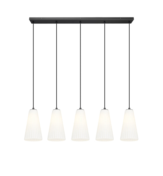 3043P6-5L-MB - Farrell 5 Light Linear 42" Chandelier - Matte Black