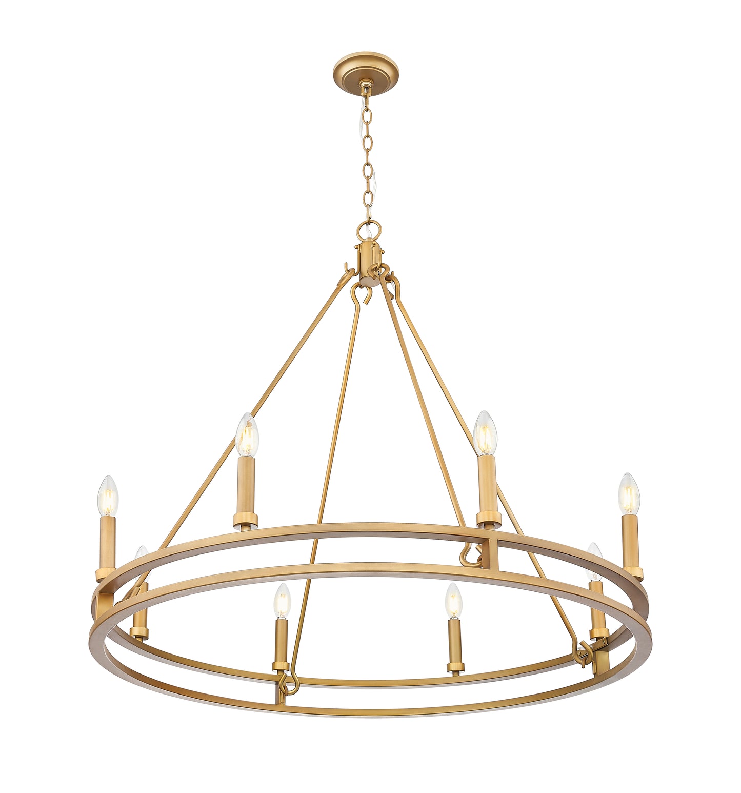 4005-8SBR - Dennison 8 Light 36" Chandelier - Signature Brass
