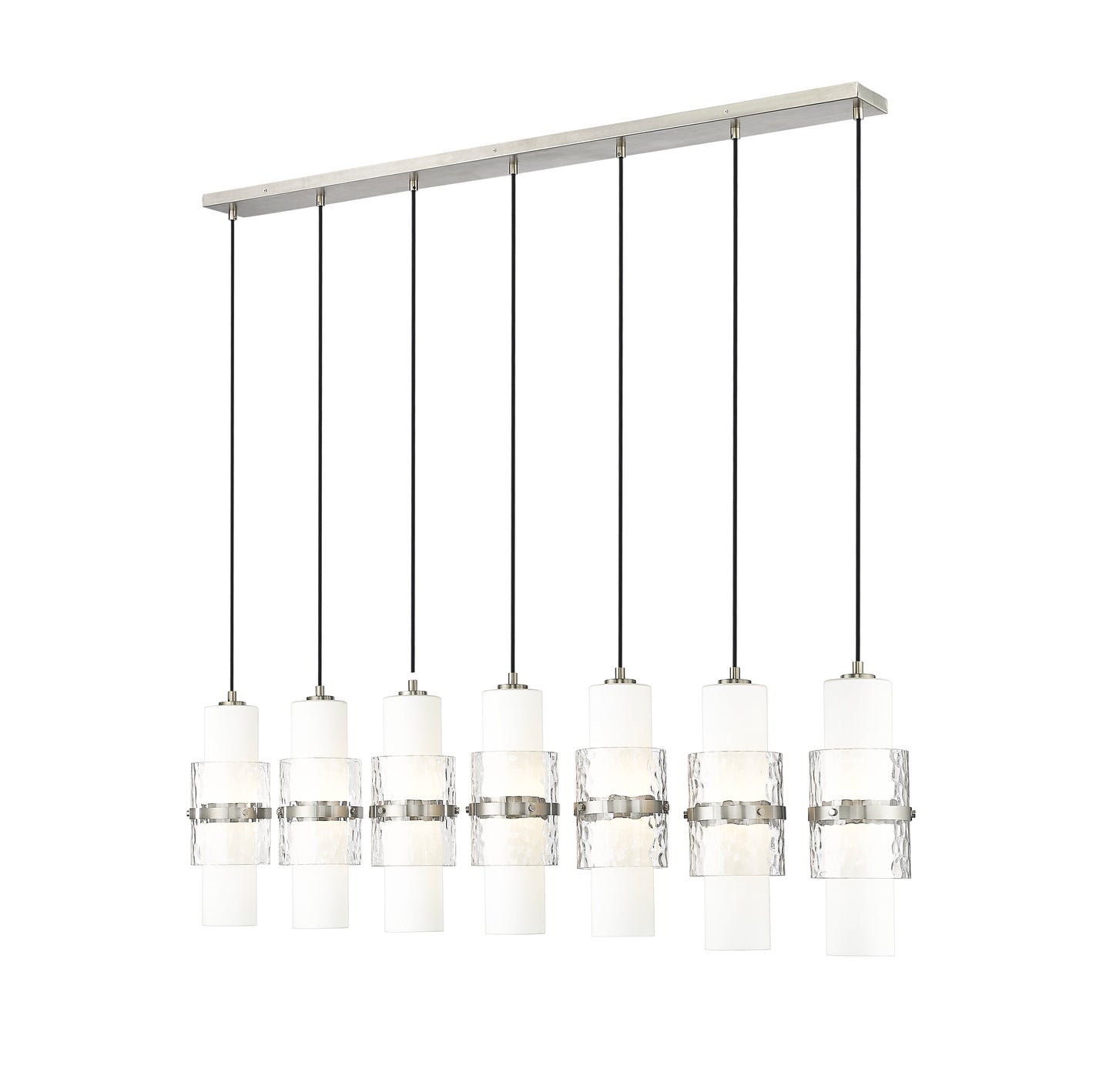 1946P-7L-BN - Cayden 7 Light Linear 54" Chandelier - Brushed Nickel