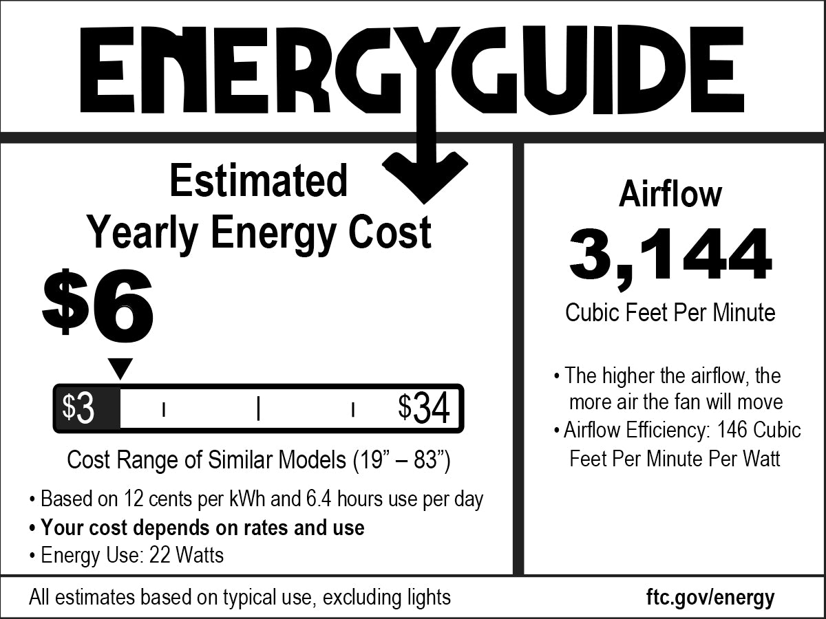 HGN54PLN6 - Hogan 54" 6 Blade Ceiling Fan with Light Kit - Polished Nickel