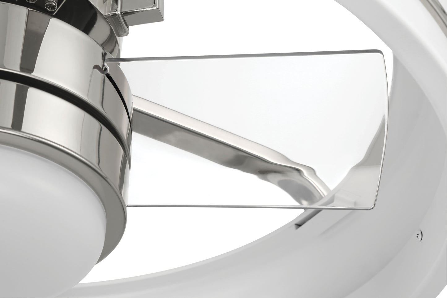 TYL24WPLN3-NWF - Taylor 18" Fandelier no Wifi 20" 3 Blade Indoor Outdoor Ceiling Fan with Light Kit - White / Polished Nickel