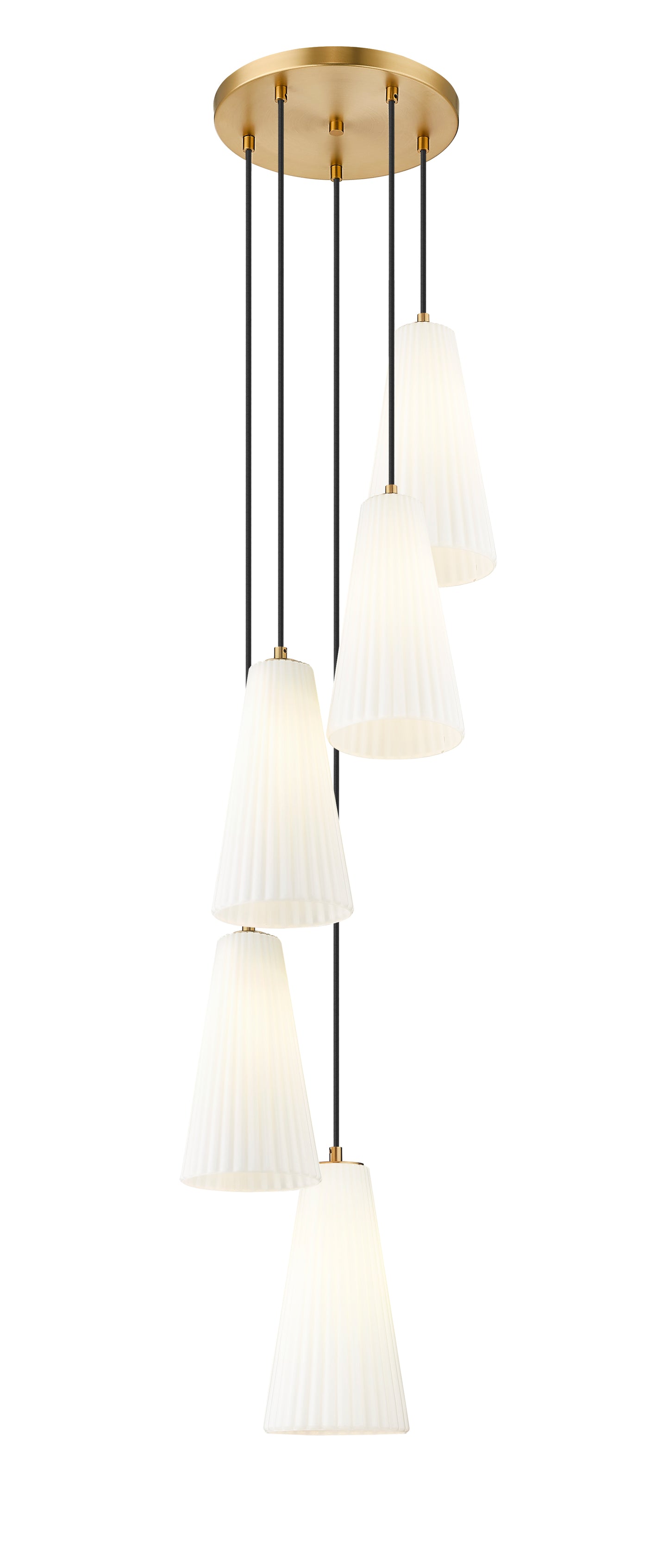 3043P7-5R-MGLD - Farrell 5 Light 12" Chandelier - Modern Gold