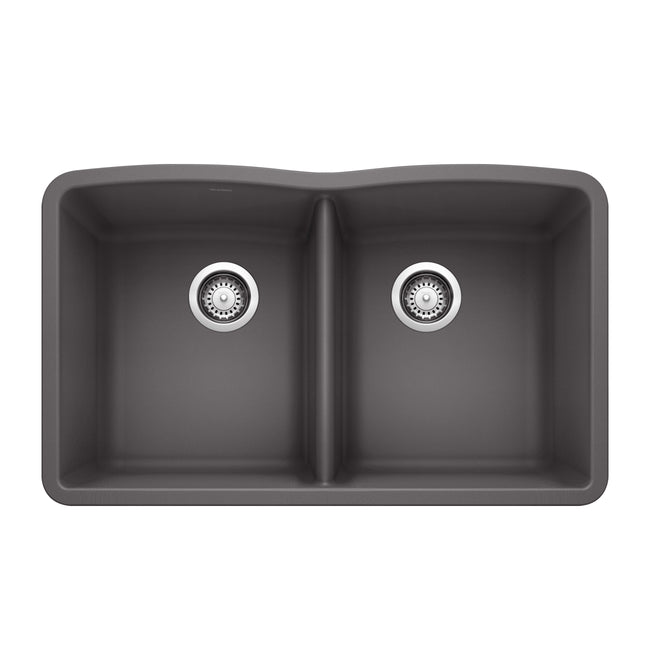 441470 - 32" Diamond Equal Double Bowl Undermount Kitchen Sink - Cinder