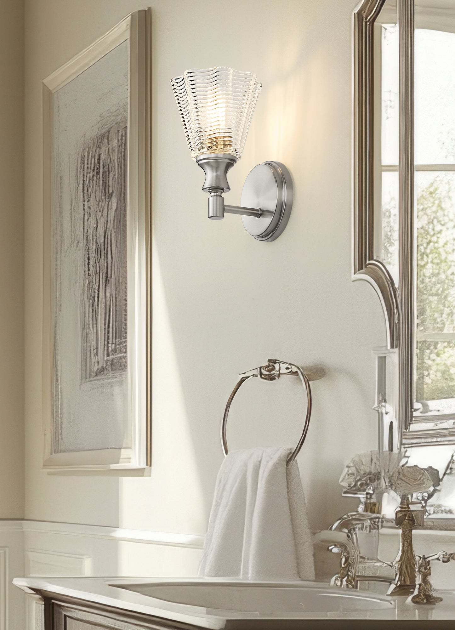 7704-1S-BN - Auden 1 Light Wall 10" Sconce - Brushed Nickel