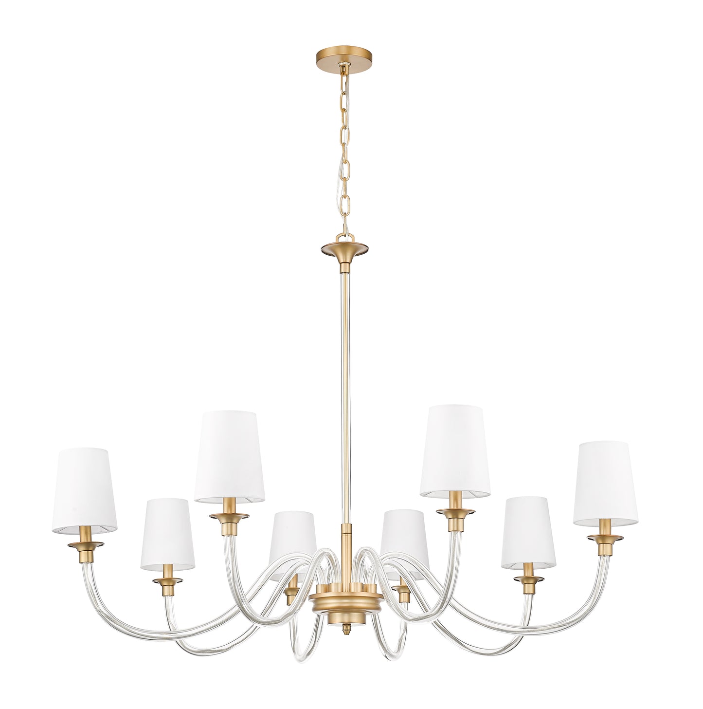 1950-8RB - Katerina 8 Light 46" Chandelier - Rubbed Brass