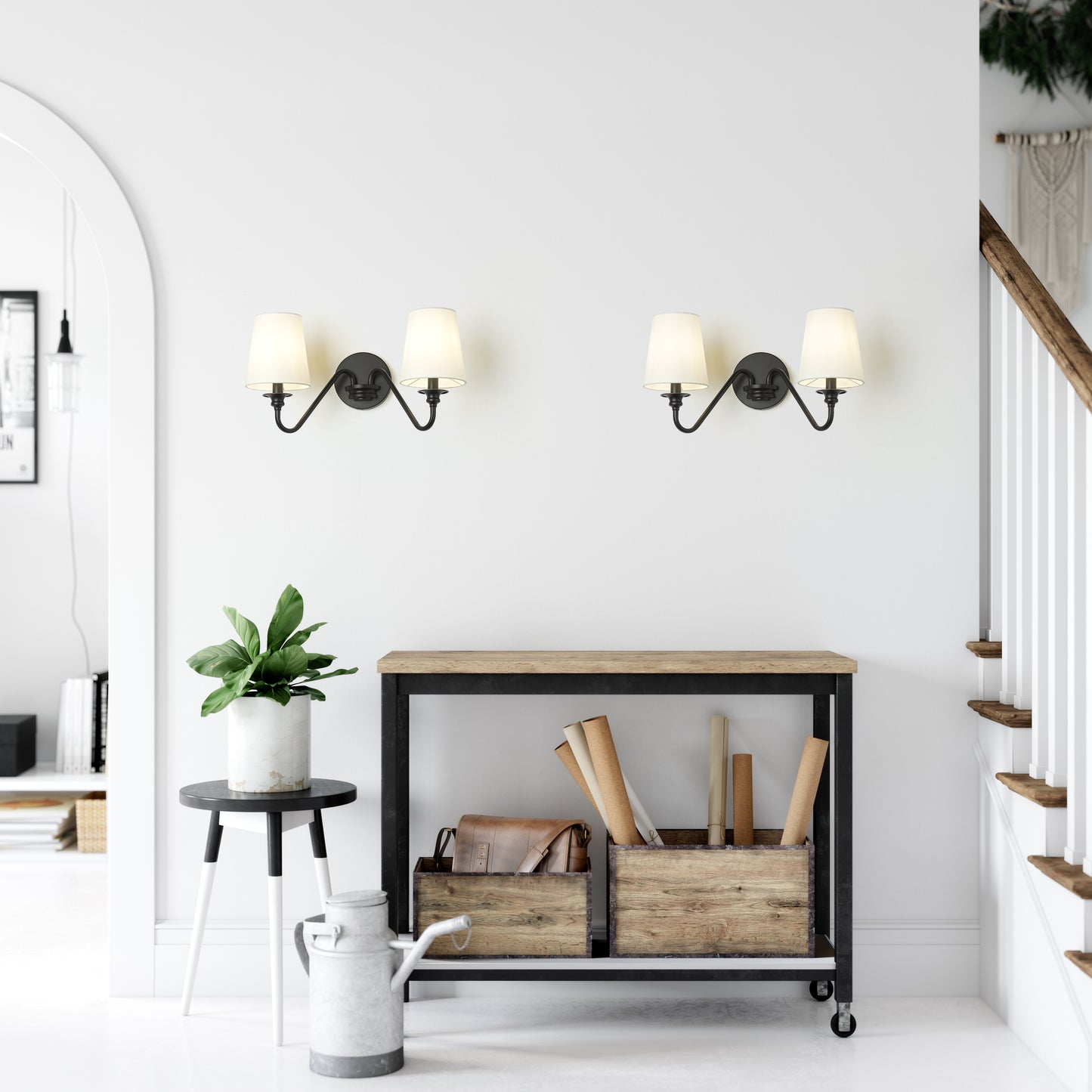 7509-2S-MB - Gianna 2 Light Wall 10" Sconce - Matte Black