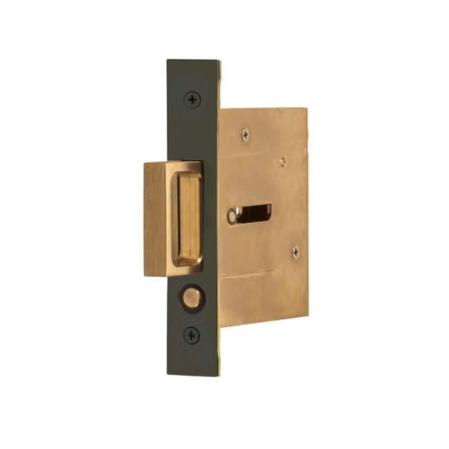 7035/N.10B - Large Modern Rectangle Passage Pocket Door - Mortise Hardware - Black Oil Rubbed Lacquered