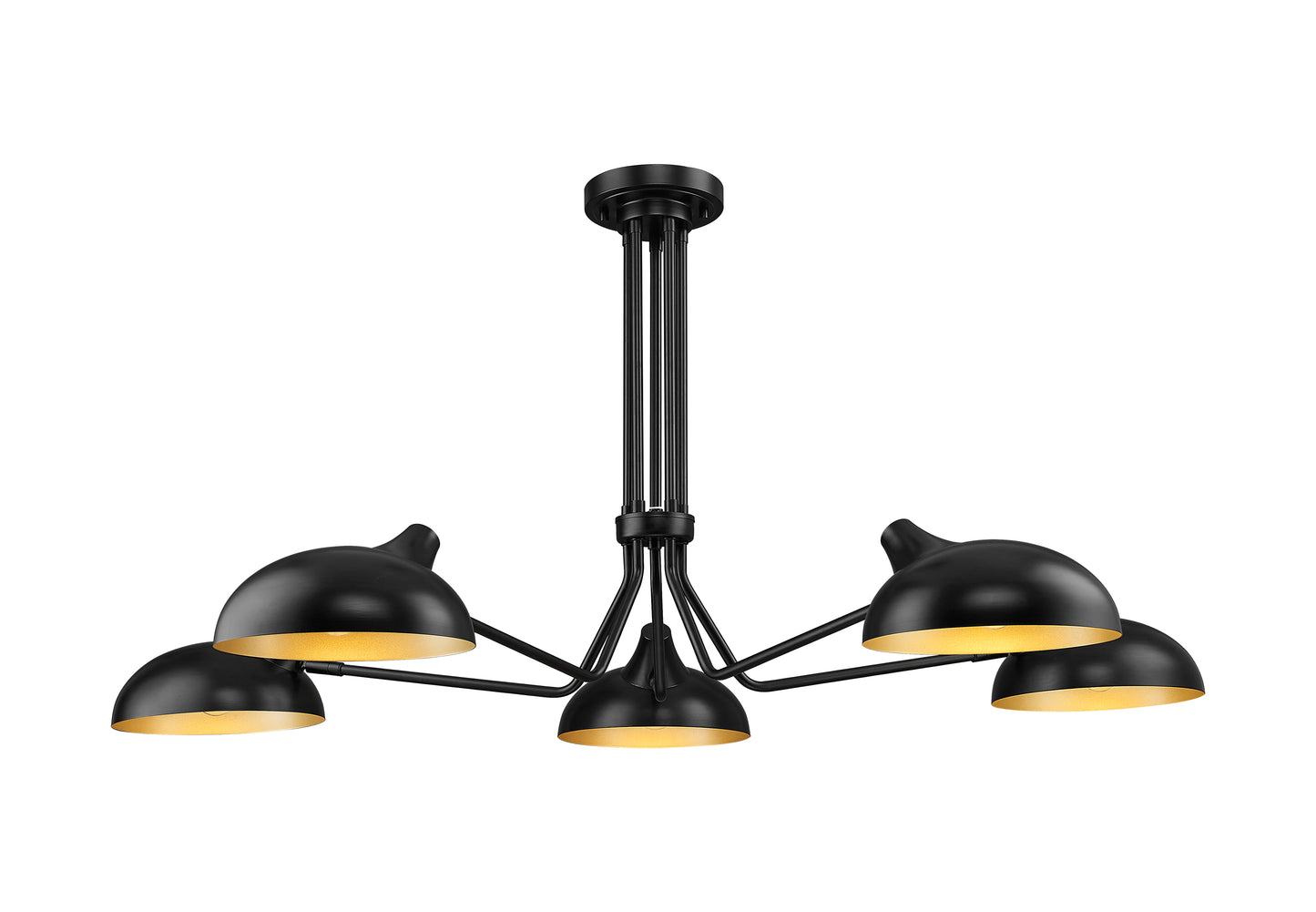 1942-5SF-MB - Bellamy 5 Light Semi Flush 52" Mount - Matte Black