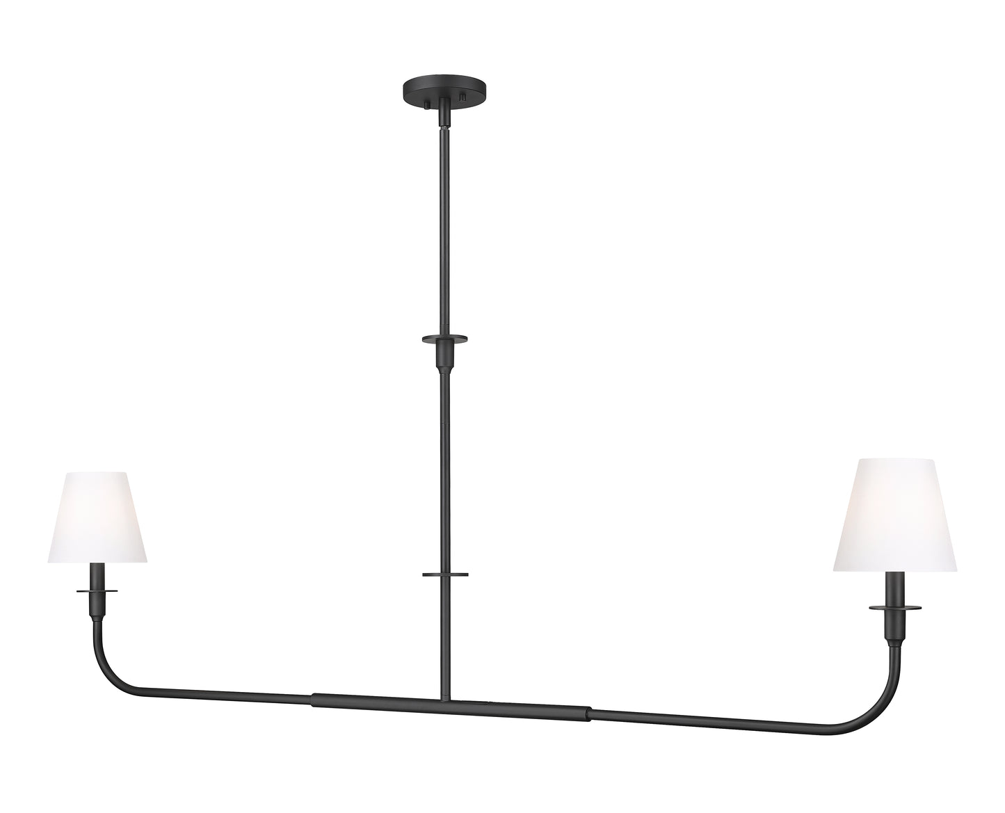 3049-60L-MB - Tova 2 Light Linear 64" Chandelier - Matte Black