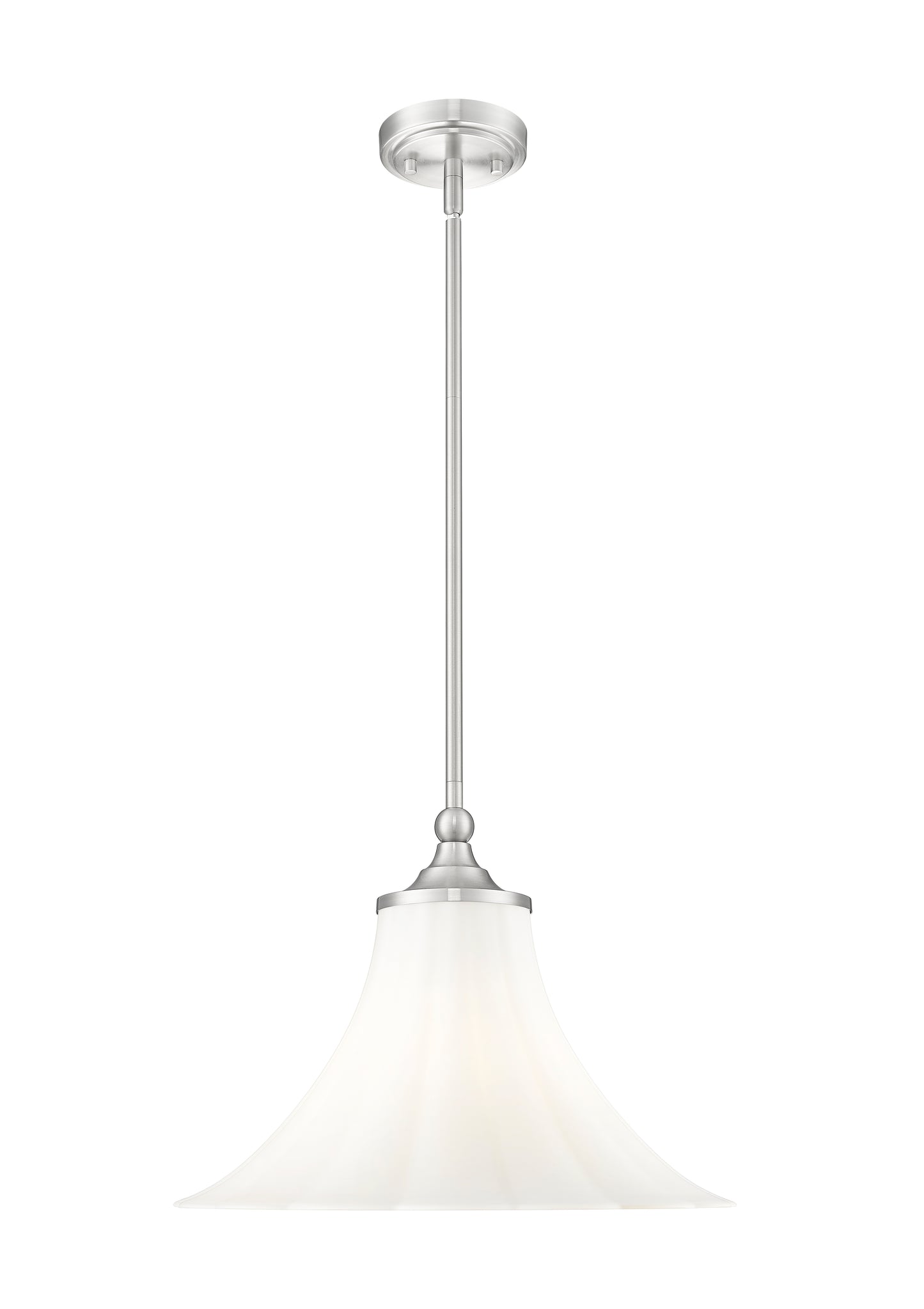 1958P16-BN - Fleur 1 Light 16" Pendant - Brushed Nickel