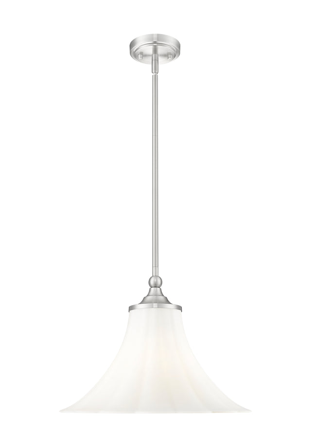 1958P16-BN - Fleur 1 Light 16" Pendant - Brushed Nickel