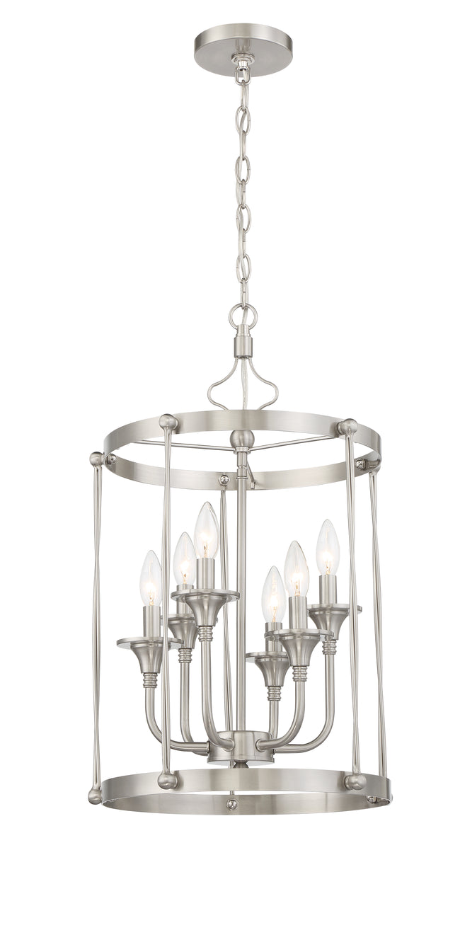 57036-BNK - Jolenne 6 Light 15" Wide Foyer Light - Brushed Nickel
