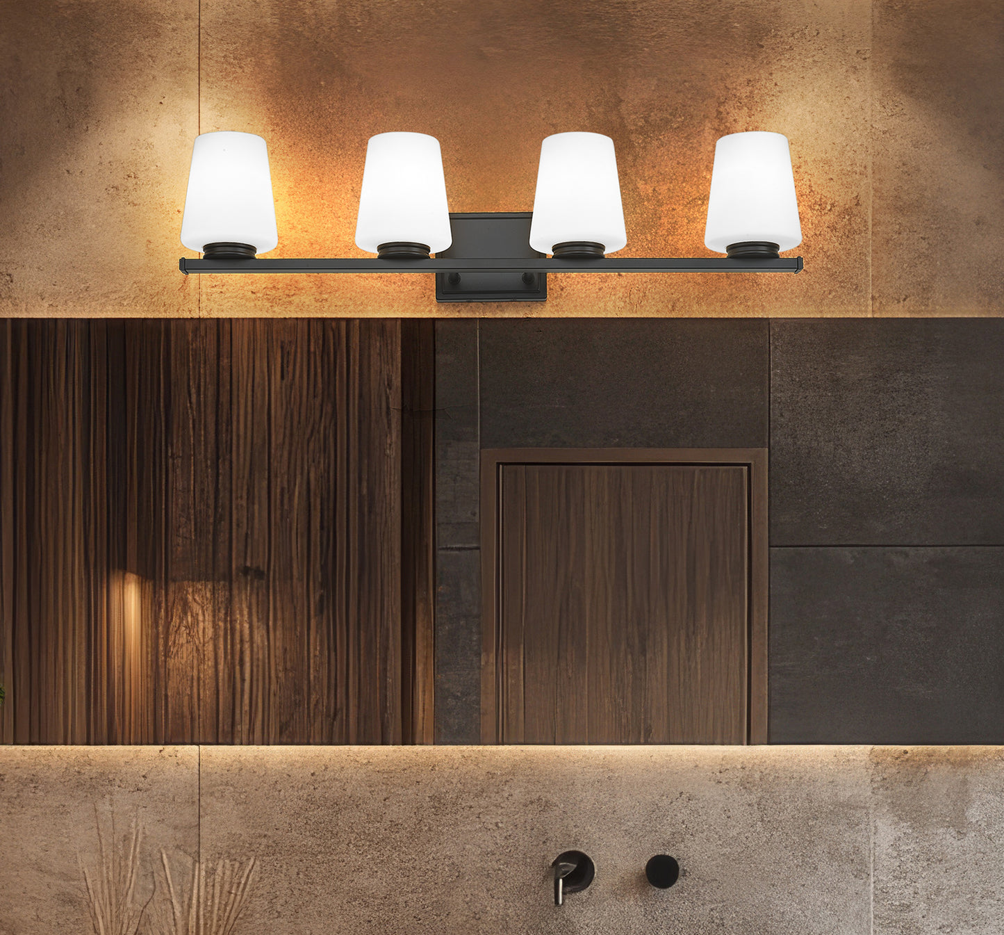 7703-4V-MB - Nextra 4 Light 32" Vanity - Matte Black