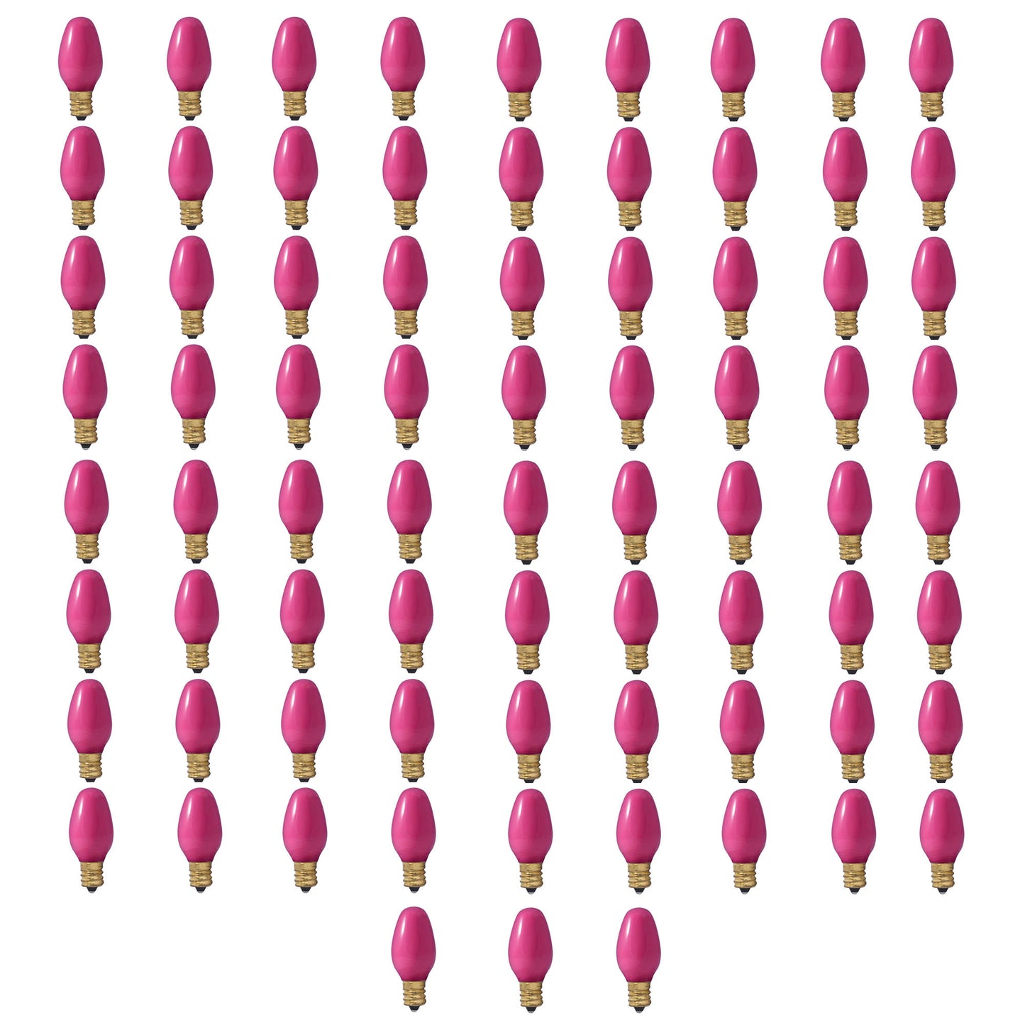 709607 - Dimmable Ceramic Pink C7 Incandescent Candelabra Light Bulb - 7 Watt - 75 Pack
