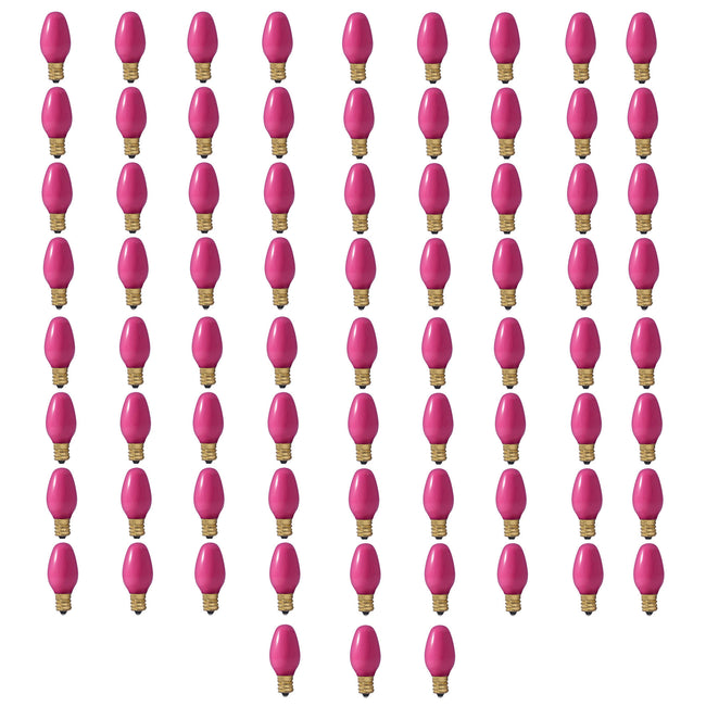 709607 - Dimmable Ceramic Pink C7 Incandescent Candelabra Light Bulb - 7 Watt - 75 Pack
