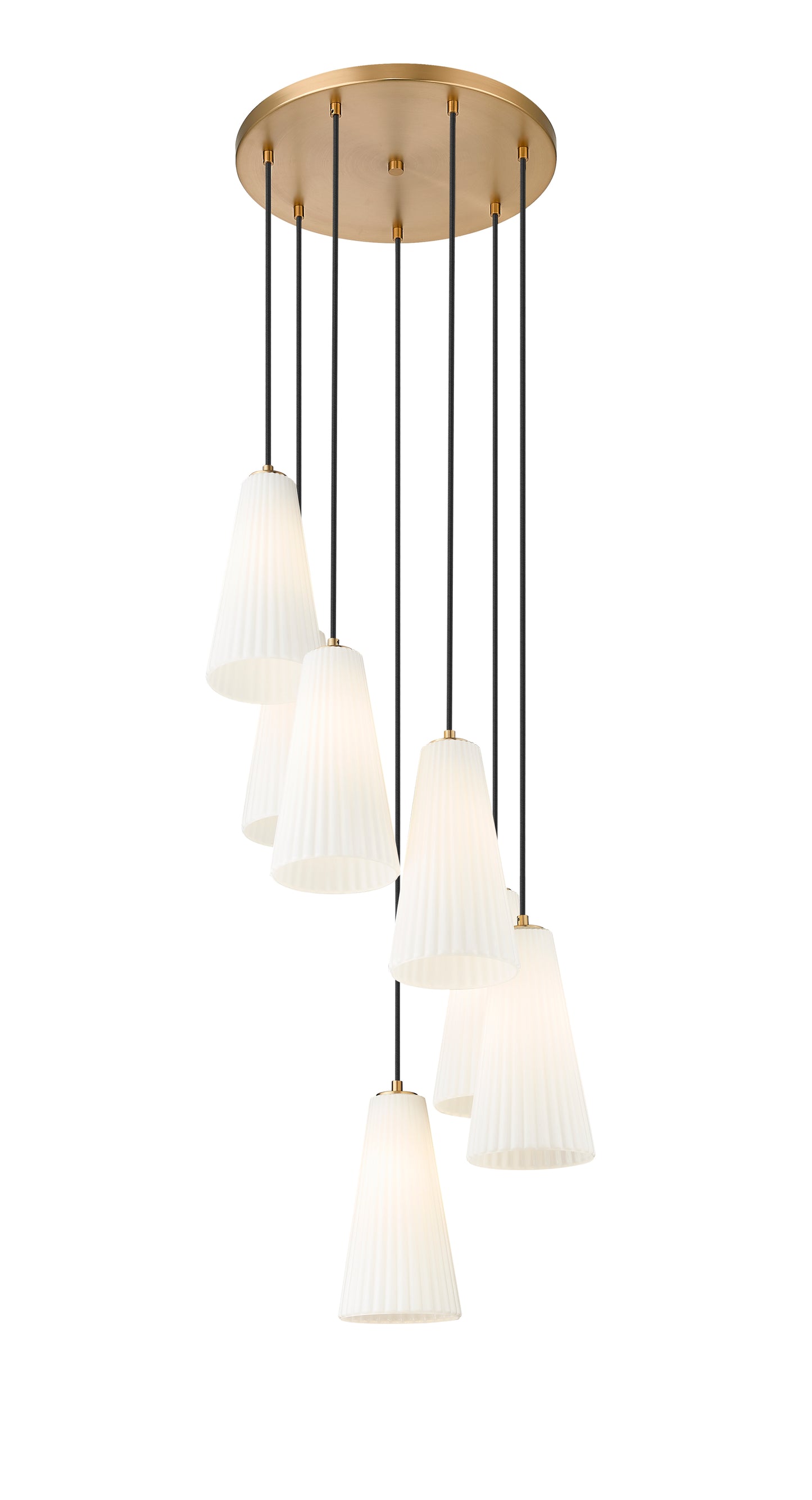 3043P7-7R-MGLD - Farrell 7 Light 18" Chandelier - Modern Gold