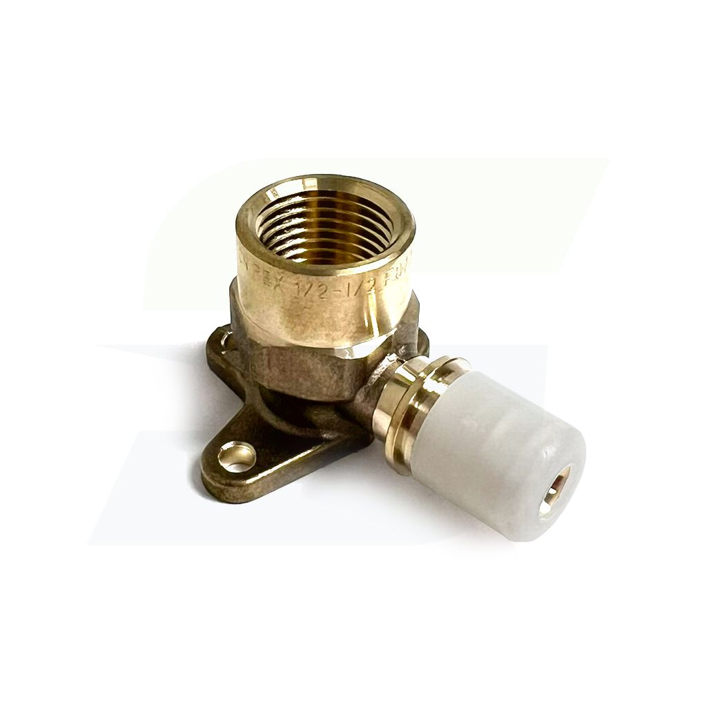 422006-001 - 3/4" PEX x 3/4" FPT EVERLOC+ LF Brass Drop Ear Elbow