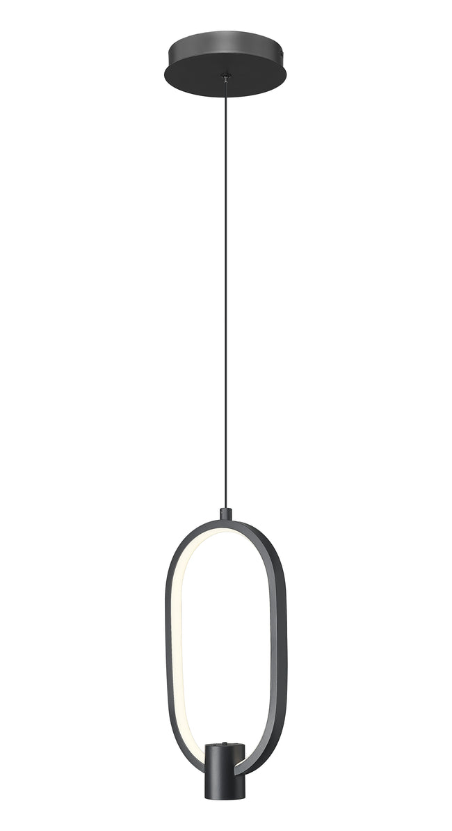 4101-7MB-LED - Saros 1 Light 7" Pendant - Matte Black