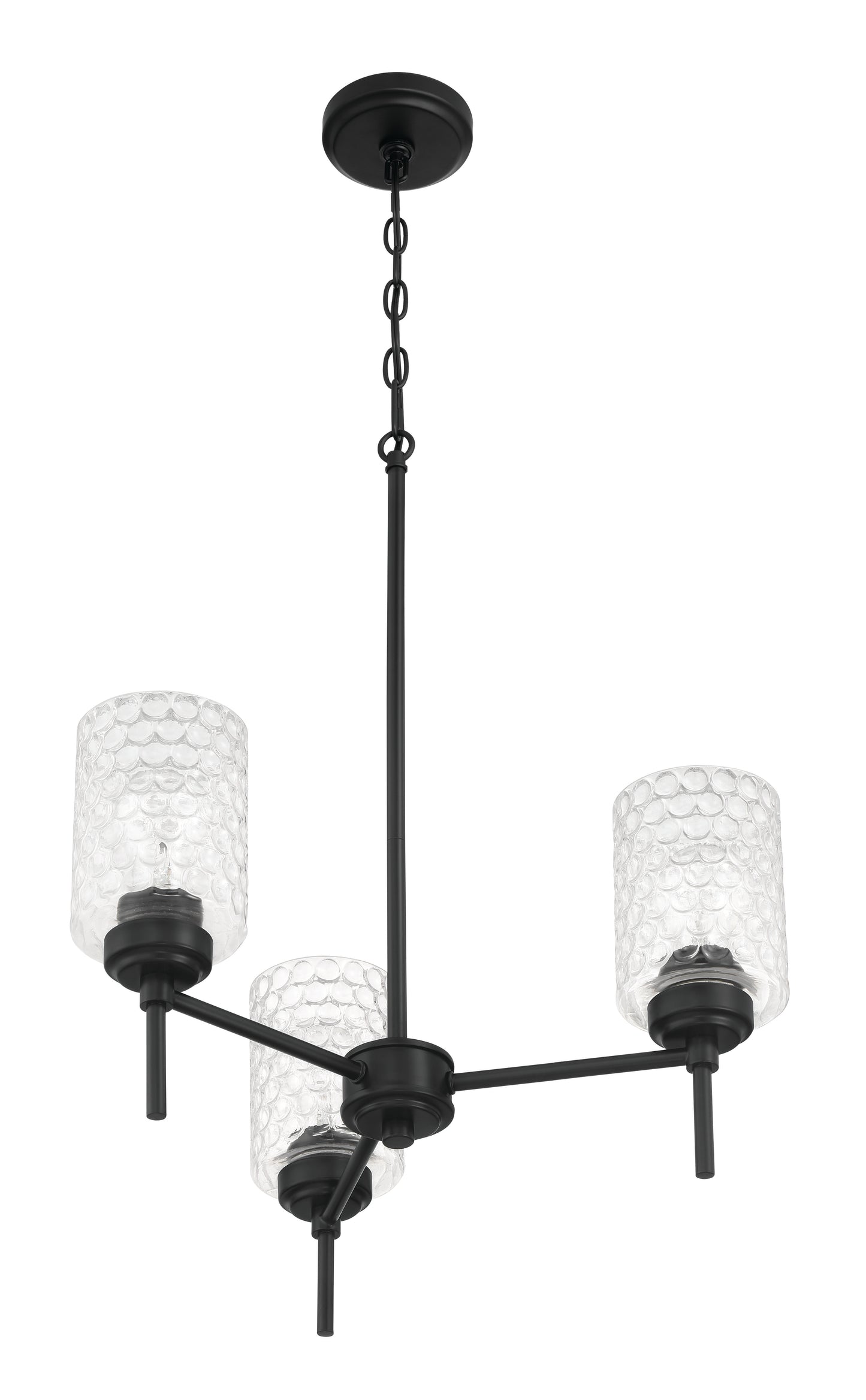 60523-FB - Claire 3 Light 20" Wide Chandelier - Flat Black