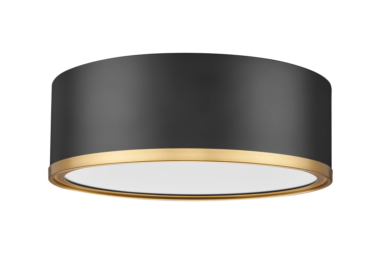 1018F12-MB-MGLD-LED - Bradley 1 Light Flush 12" Mount - Matte Black / Modern Gold