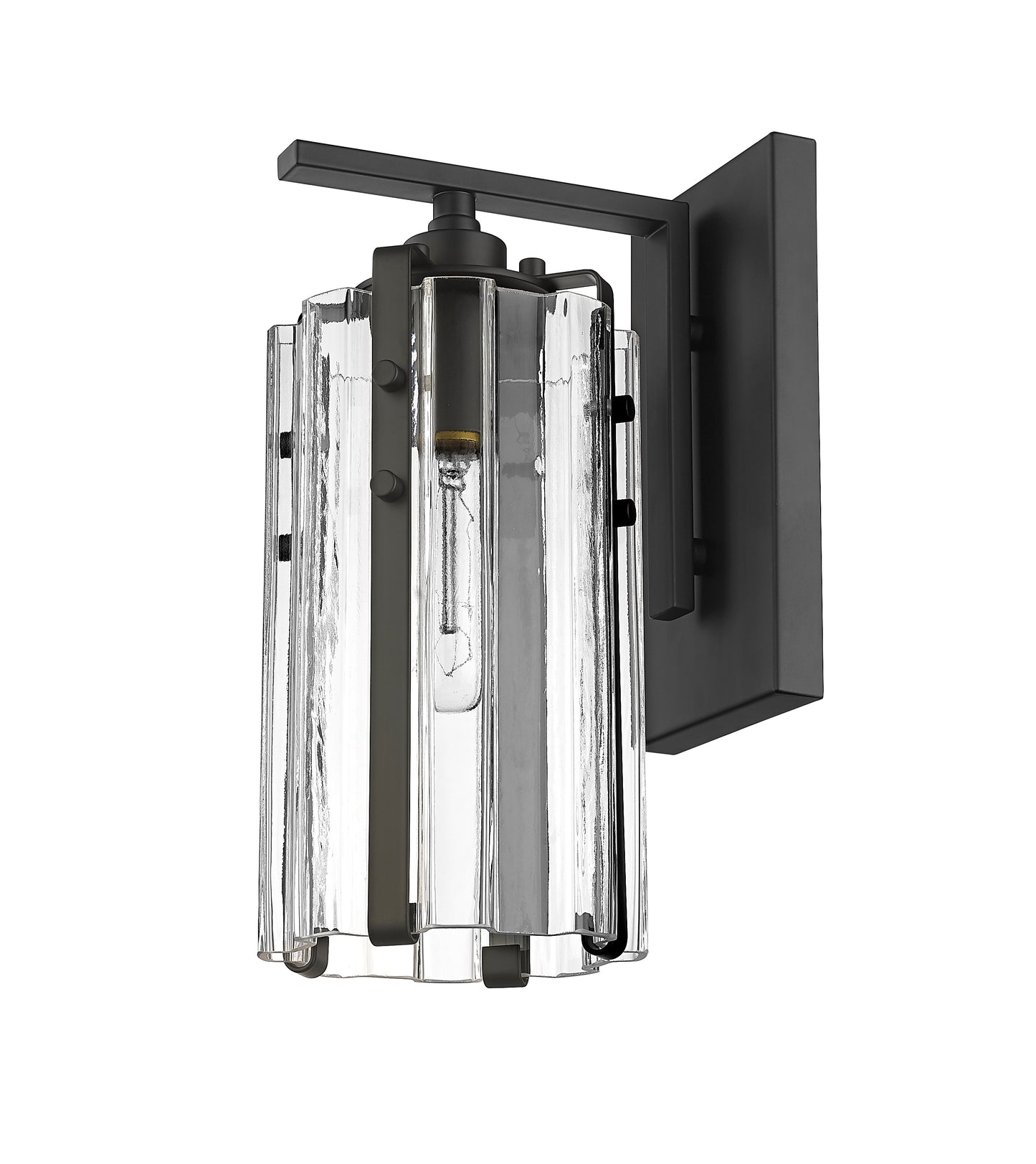 3036-1S-MB - Alverton 1 Light Wall 12" Sconce - Matte Black
