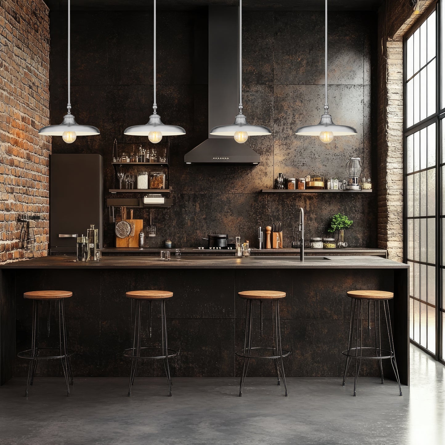 2308P14-BN - Camden 1 Light 14" Pendant - Brushed Nickel