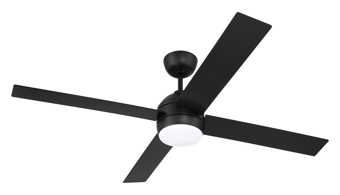 KLS52FB4 - Kelsey 52" 4-blade Indoor Ceiling Fan 52" 4 Blade Ceiling Fan with Light Kit - Flat Black