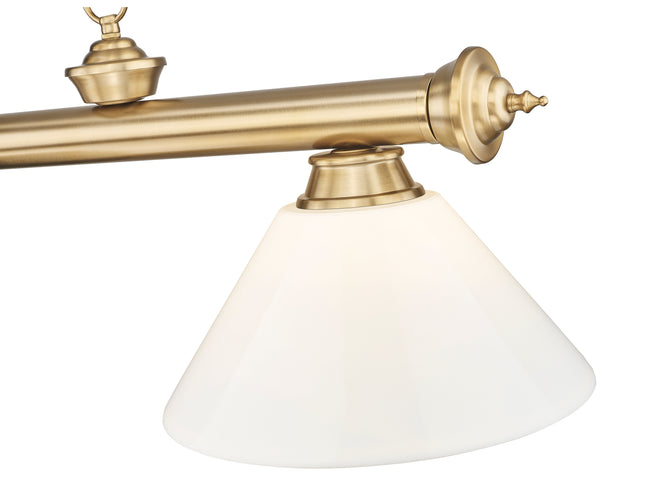 2306-3HBR-PWH - Cordon 3 Light 57" Billiard - Heritage Brass