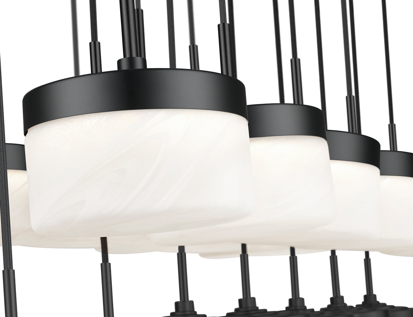 827P6-23L-MB-LED - Renaud 23 Light Linear 59" Chandelier - Matte Black