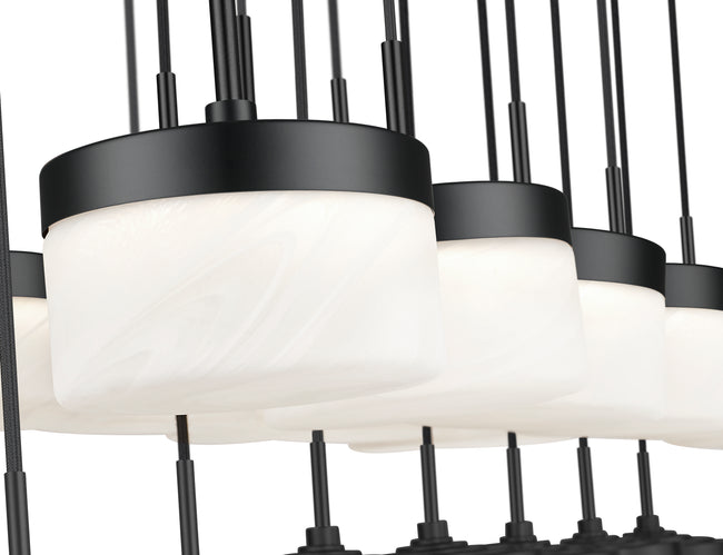 827P6-23L-MB-LED - Renaud 23 Light Linear 59" Chandelier - Matte Black