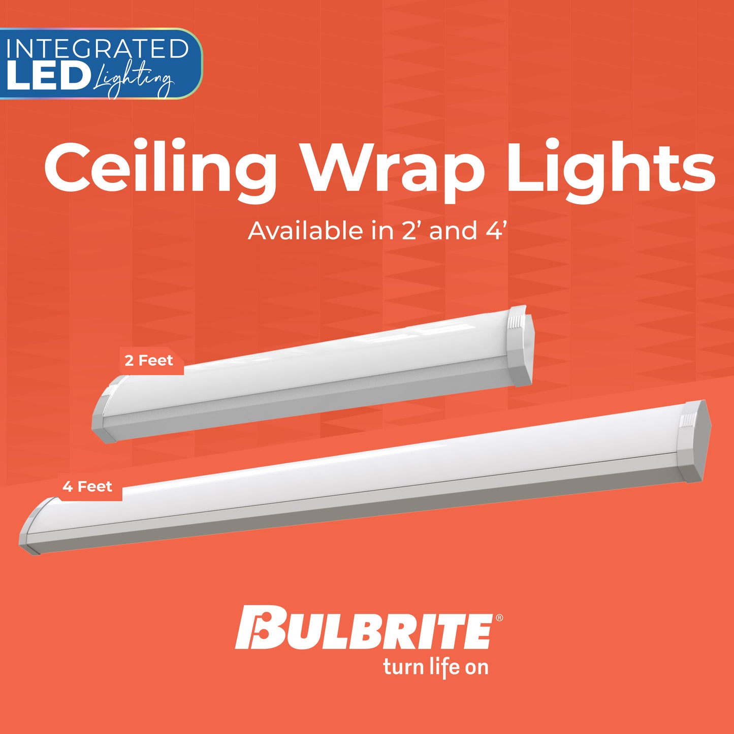 773506 - 4 ft. 3000K LED Dimmable Wraparound Light W/ Battery Backup (120-277v), 5300 Lumens, White