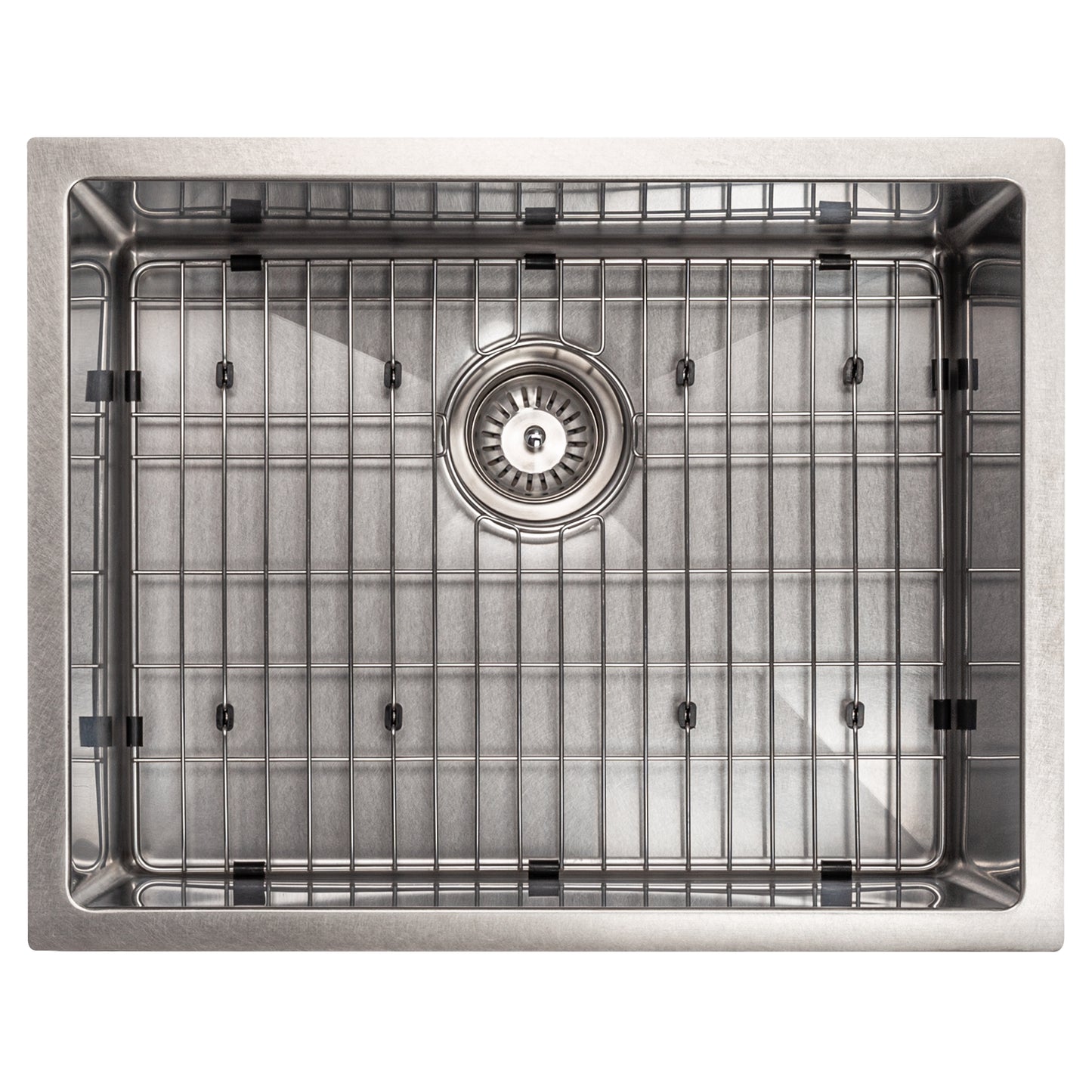 SRS-23S - 23" Meribel Undermount Single Bowl Satin Stainless Steel Kitchen Sink with Bottom Grid
