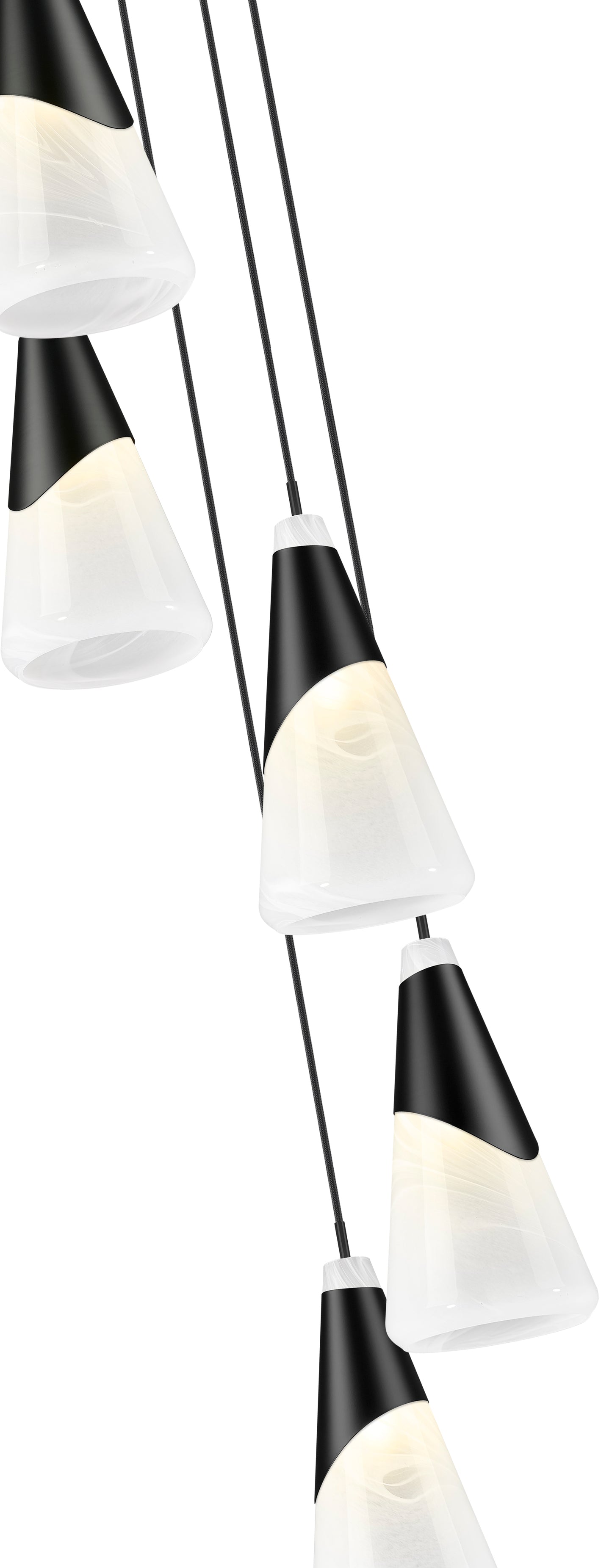 828P7-5R-MB - Aimie 5 Light 12" Chandelier - Matte Black