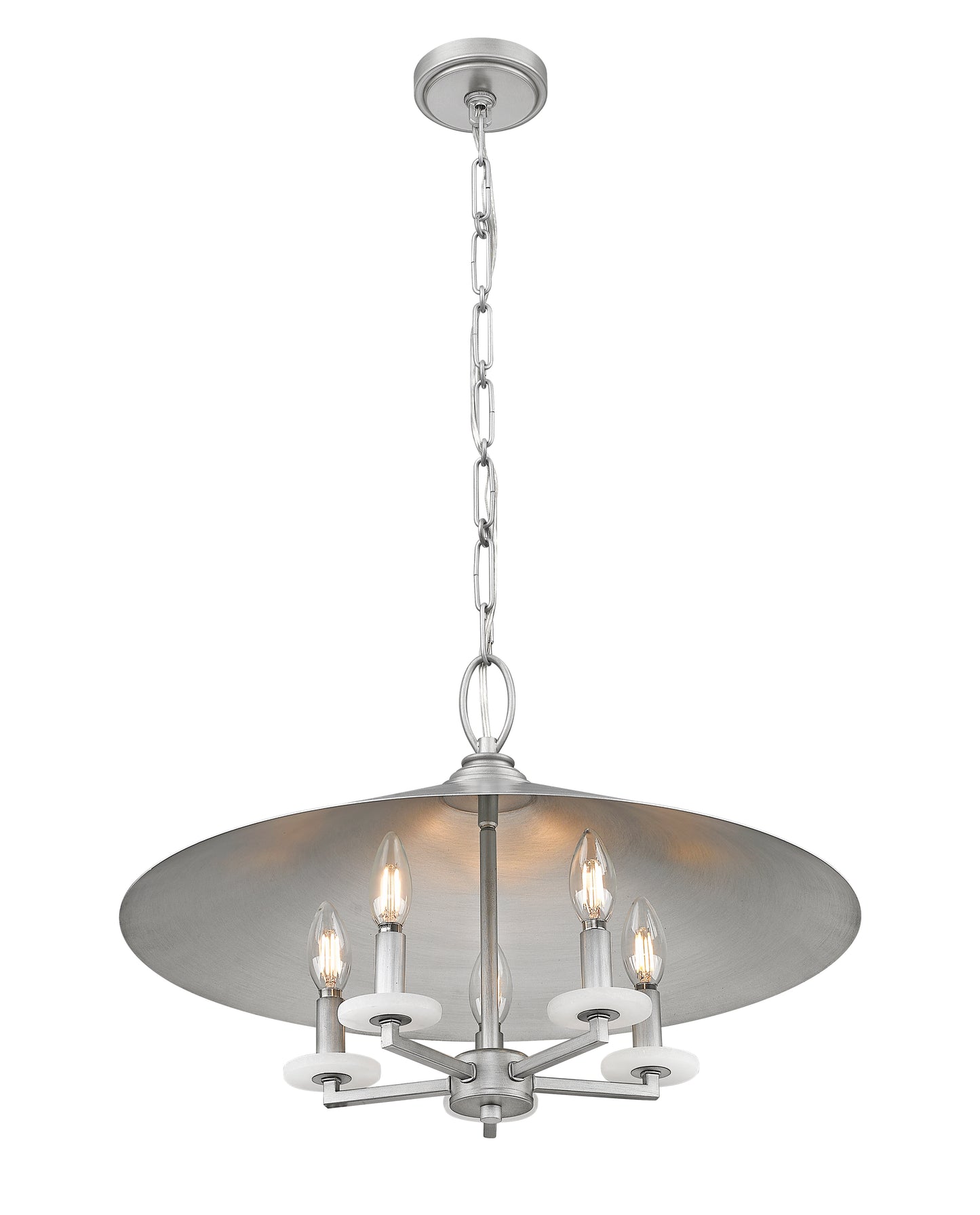 1953-22SPT - Rialto 5 Light 22" Pendant - Signature Pewter