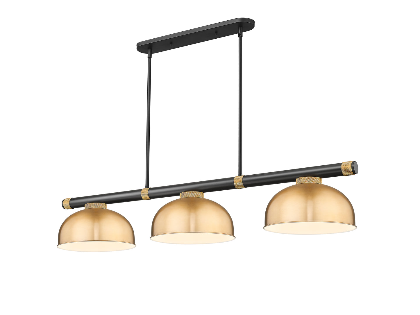 3050-3MB-RB-D13HBR - Vanguard 3 Light 58" Billiard - Matte Black / Rubbed Brass
