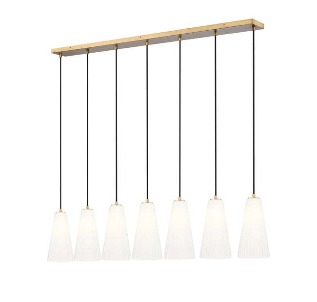 3043P7-7L-MGLD - Farrell 7 Light Linear 54" Chandelier - Modern Gold