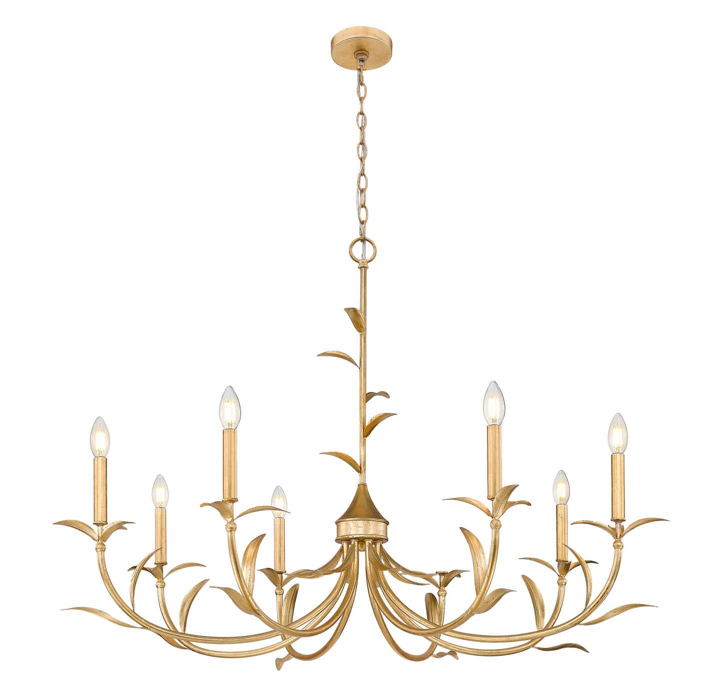 830-42GLF - Aslin 8 Light 42" Chandelier - Gold Leaf