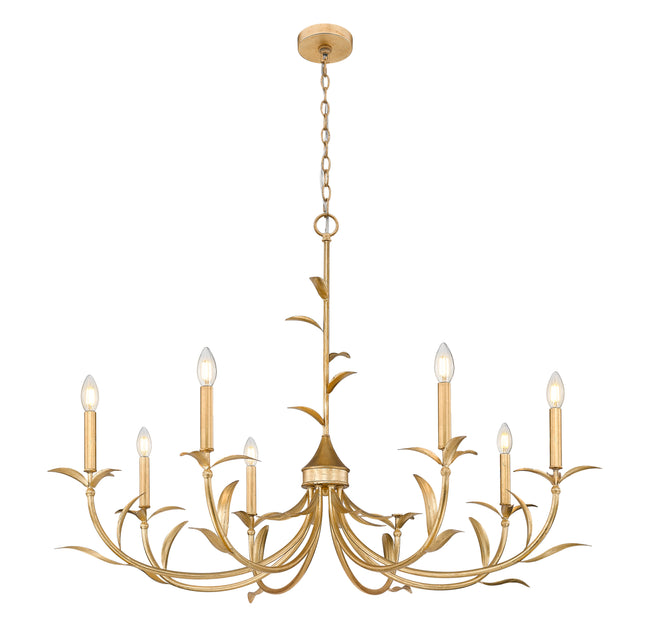 830-42GLF - Aslin 8 Light 42" Chandelier - Gold Leaf