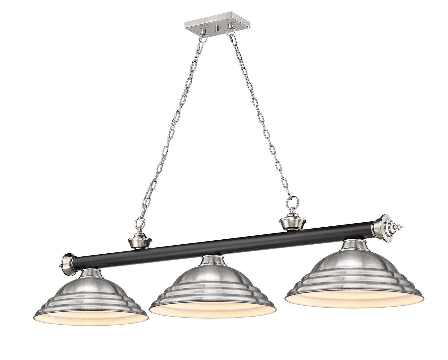 2306-3MB-BN-SBN - Cordon 3 Light 58" Billiard - Matte Black / Brushed Nickel