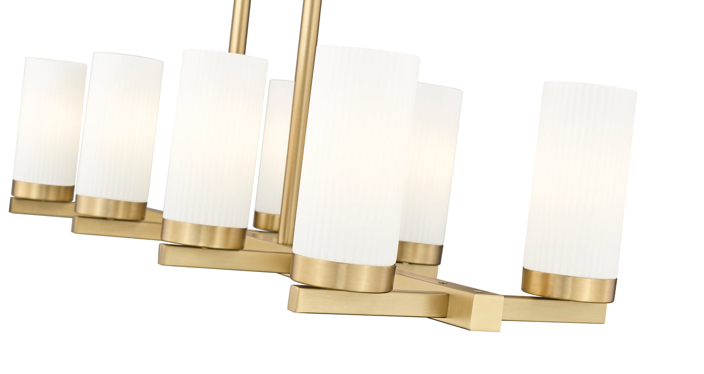 3044-8L-MGLD - Danica 8 Light Linear 42" Chandelier - Modern Gold