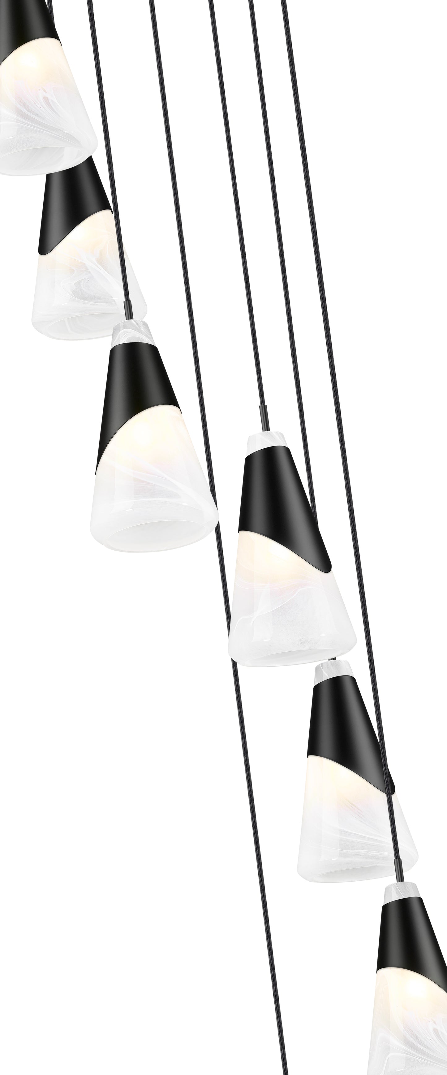 828P6-7R-MB - Aimie 7 Light 18" Chandelier - Matte Black